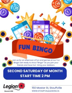 FUN BINGO @ Branch 459 - Clubroom | Whitchurch-Stouffville | Ontario | Canada