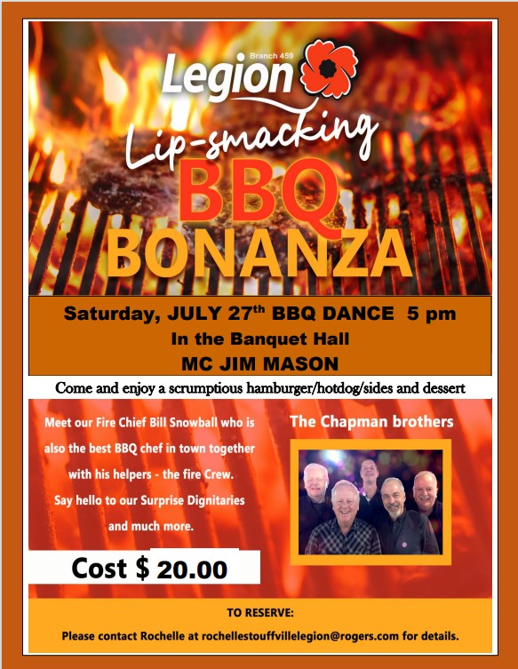 BBQ Bonanza and Dance 2024 @ Royal Canadian Legion Stouffvillle Branch 459 | Whitchurch-Stouffville | Ontario | Canada