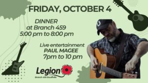 Dinner and Live Music with Paul Magee - October 4 @ Stouffville Legion - Clubroom | Whitchurch-Stouffville | Ontario | Canada